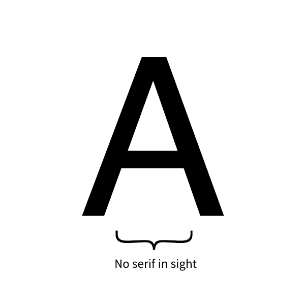 letter A on white background